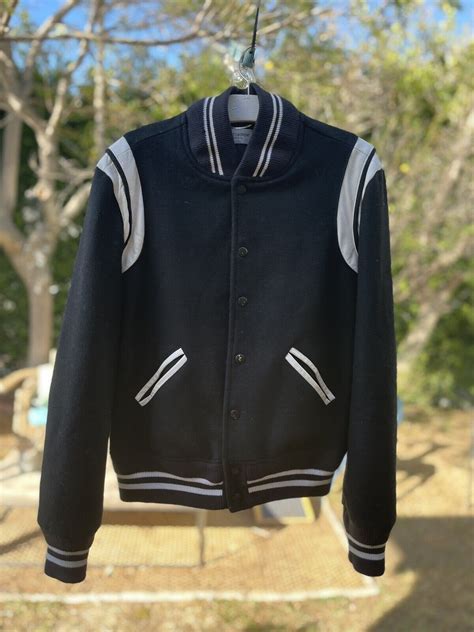 ysl teddy jacket celebrity|YSL varsity jacket.